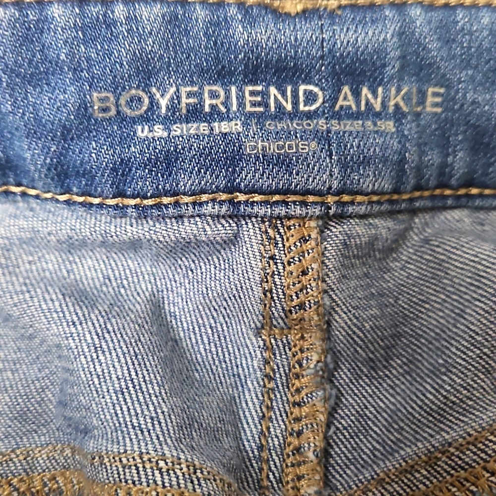 Chico's Boyfriend Ankle Light Blue Jeans - Picture 4 of 5